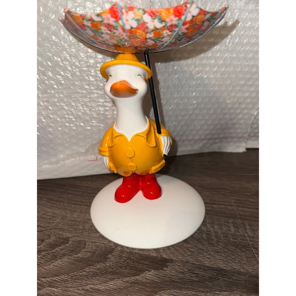 Bath and Body Works Silly Goose 3 wick candle holder duck spring rain umbrella - Picture 2 of 6